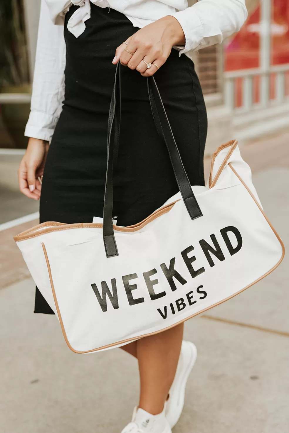 Bags | Harris Girls & Co Weekend Vibes Canvas Bag-Oatmeal