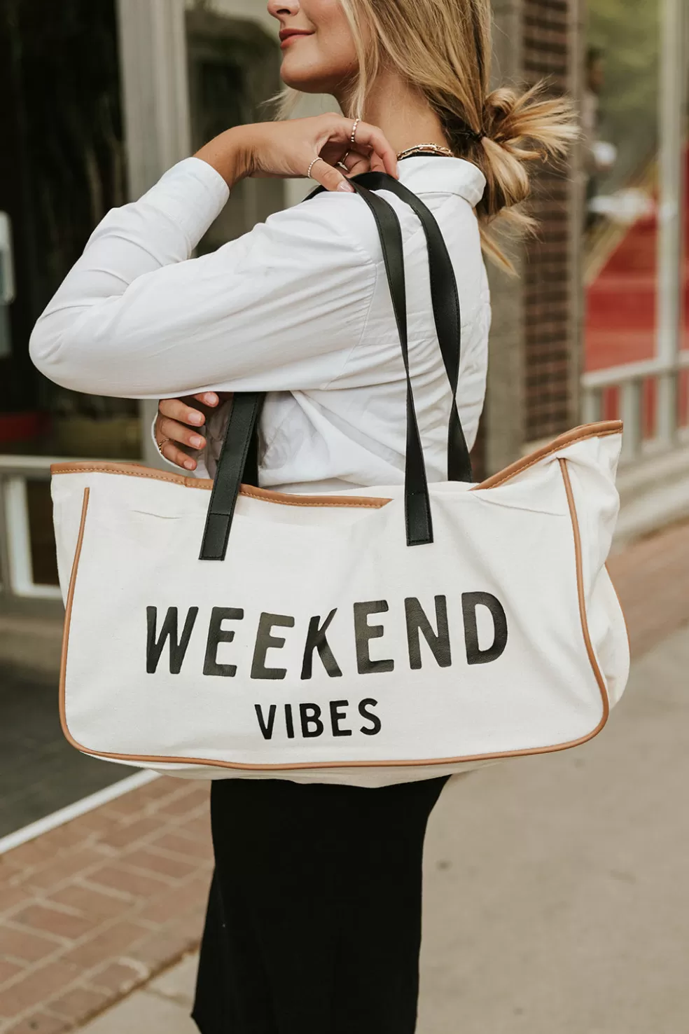 Bags | Harris Girls & Co Weekend Vibes Canvas Bag-Oatmeal